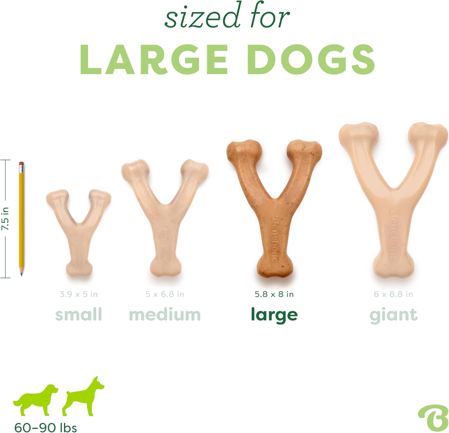 Thumbnail 3 de Benebone Wishbone Durable Dog Chew Toy per masticatori aggressivi, Real Chicken, Large, Made in USA