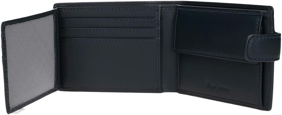 Detalle de Pepe Jeans Luton Portefeuille Horizontal avec Fermeture à clic – cuir et RFID, 11 x 8,5 cm