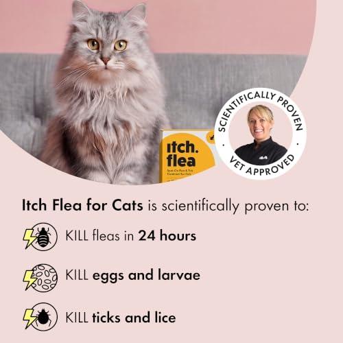 Detalle de Itch Cat Flea & Tick Spot On Treatment (1kg+) – 3 Pipettes