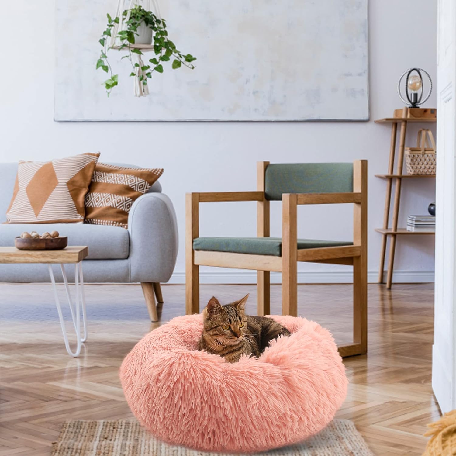 Thumbnail 4 de Enjamoy Plush Donut Dog Bed: Calming, Self-Warming Round Bed for Pets
