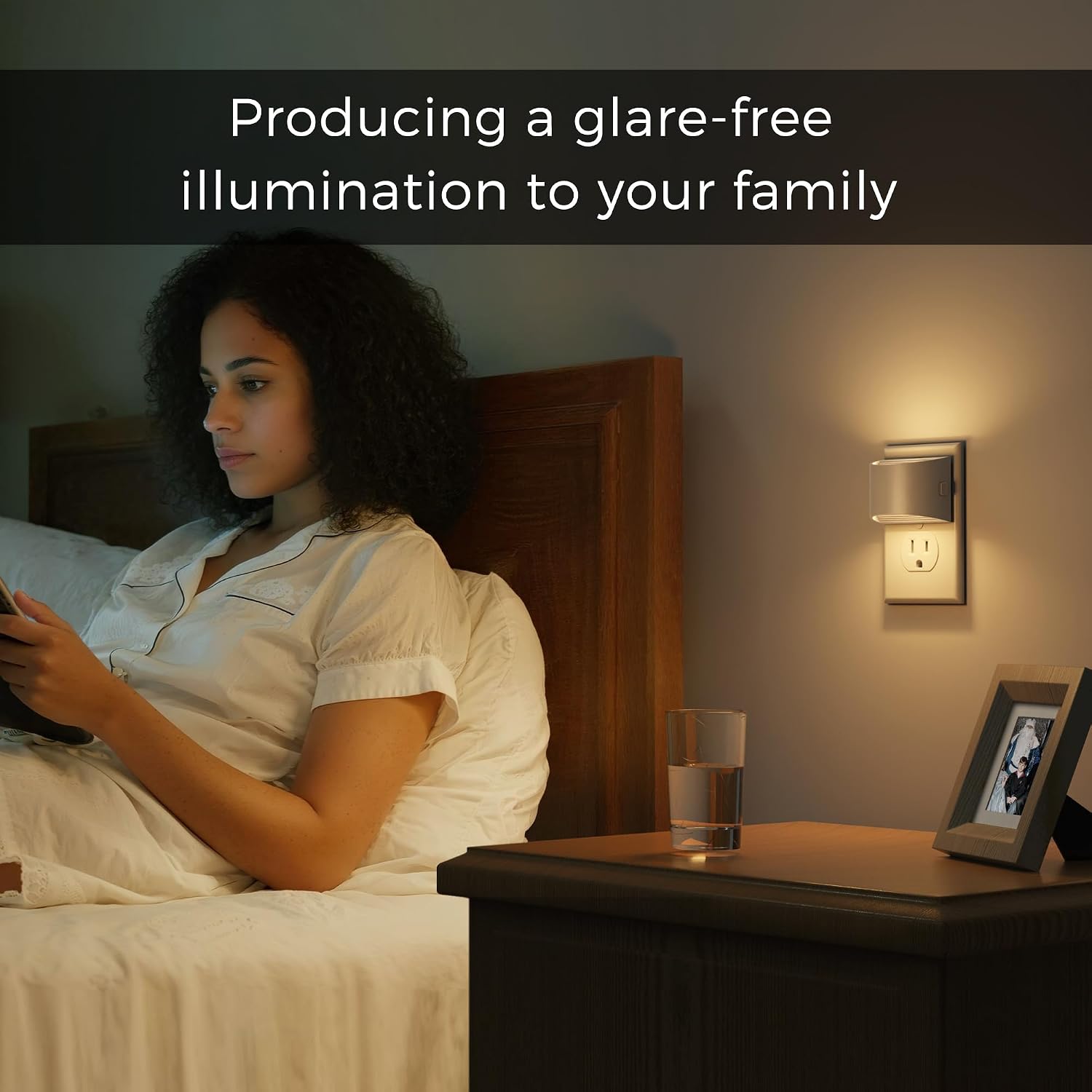 Detalle de L LOHAS LED GY10702ZGY1US-2 Plug-In Night Lights, 3-Level Dimming, 3000K, 2-Pack