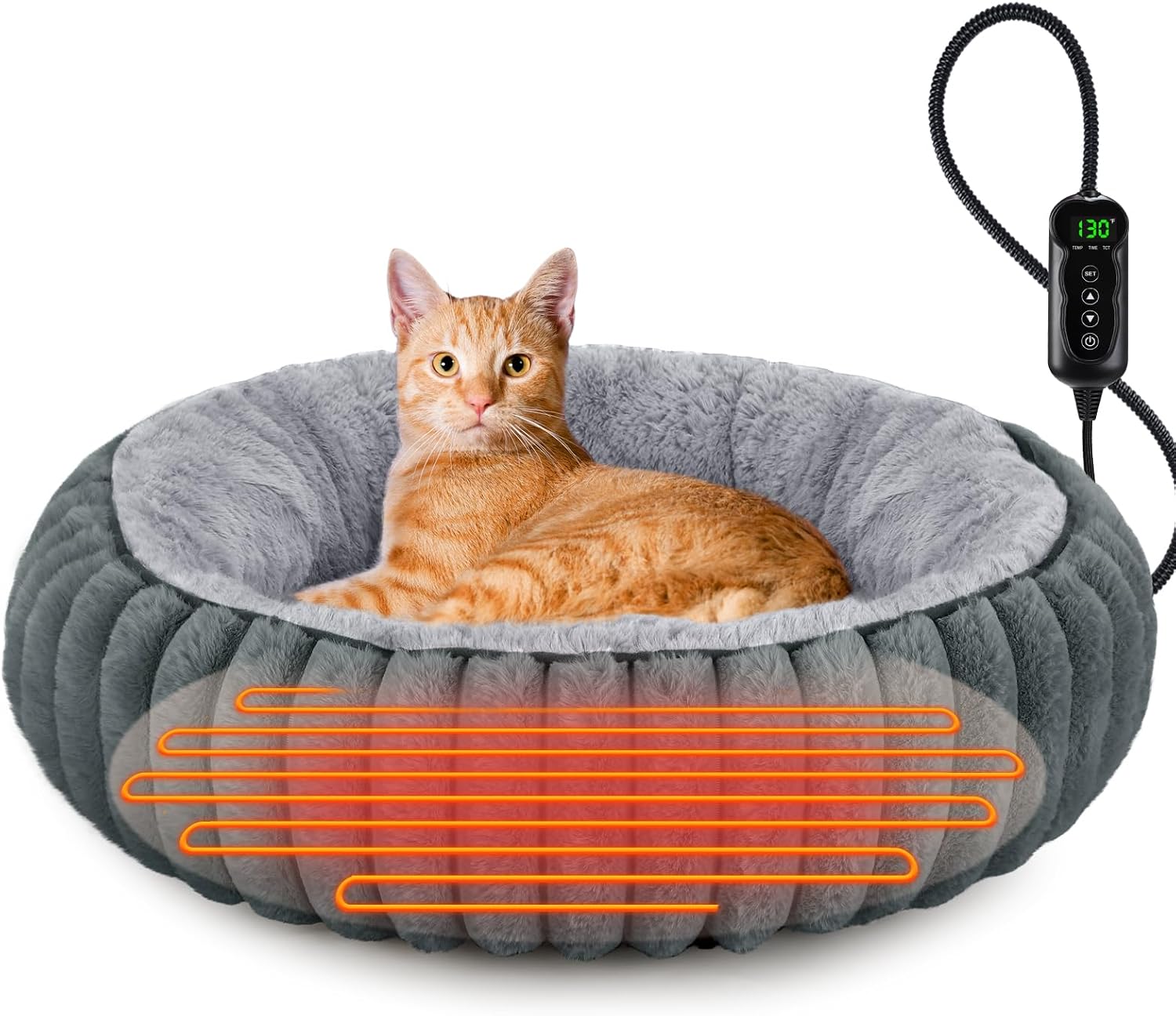 Detalle de INVENHO Heated Cat Bed, 20-inch