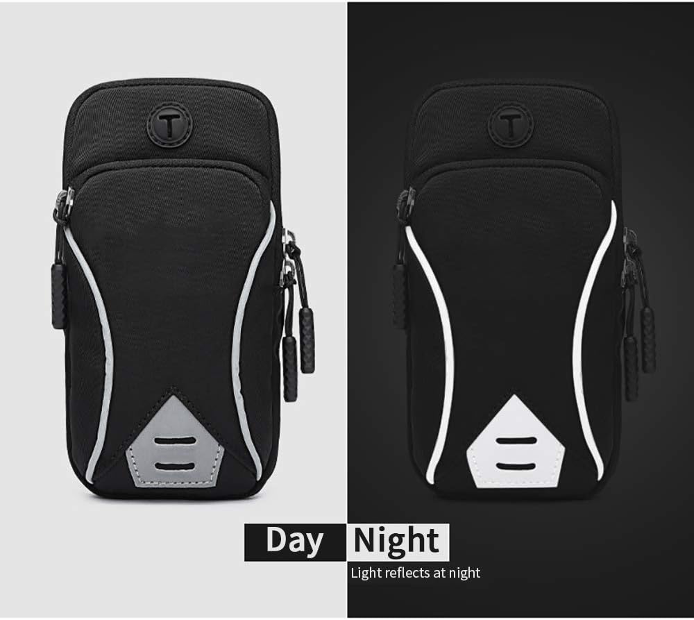 Thumbnail 4 de GORWRICH Running Armband Phone Holder Bag – Sweatproof with Key Holder, 2 Pockets, and Extendable Strap for Phones Up to 6 Inches