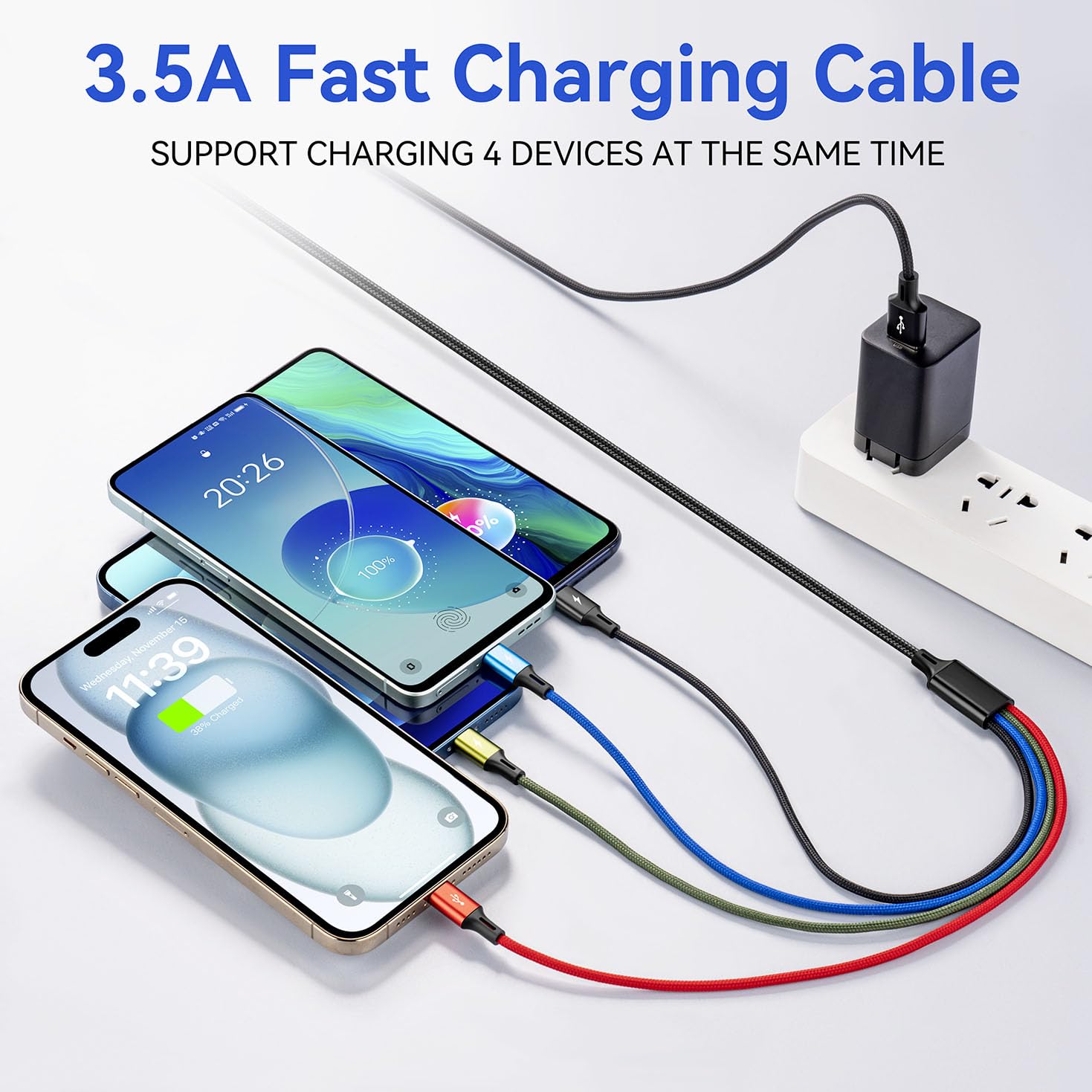 Thumbnail 2 de Multi Charging Cable 6ft 4‑in‑1 2-Pack 🔌