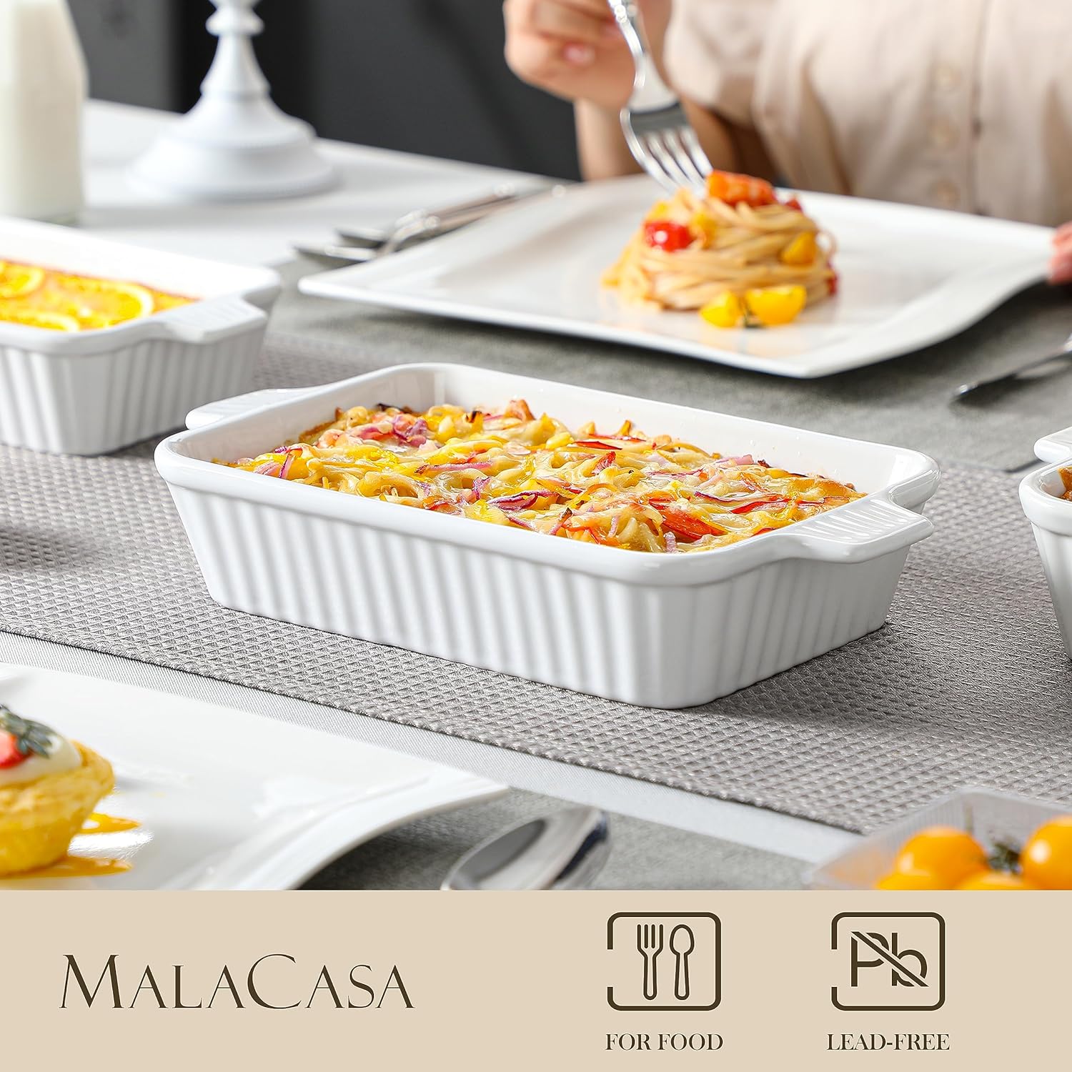 Detalle 2 de MALACASA Casserole Dishes Set of 4 3QT