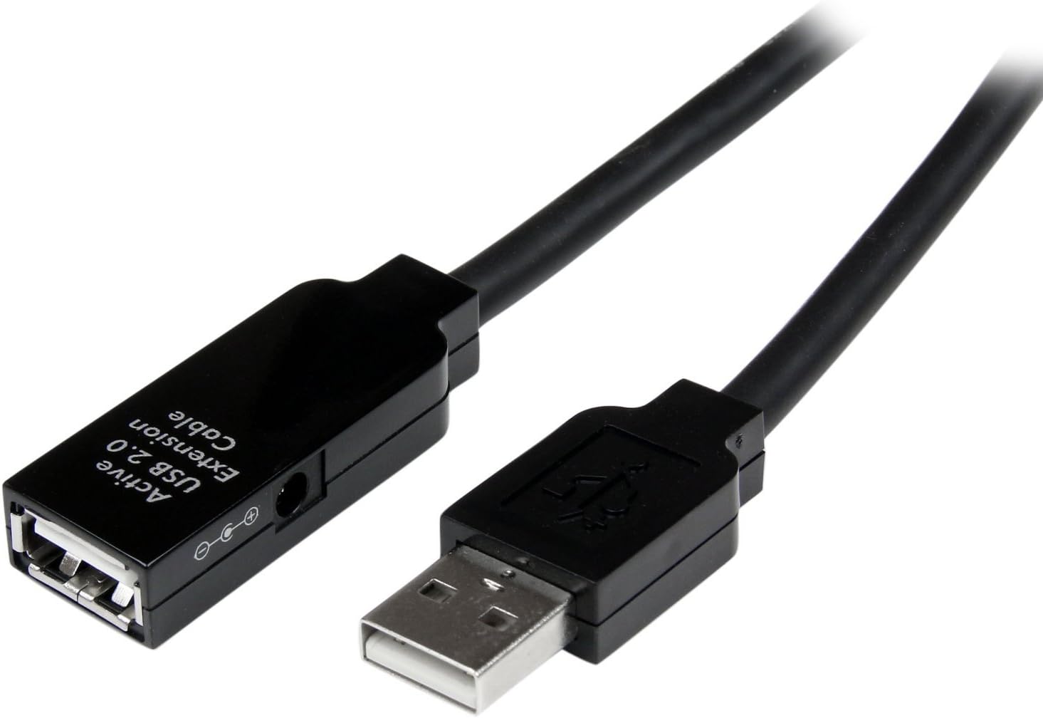 Detalle de StarTech.com 25 m aktives USB 2.0 Verlängerungskabel – Repeater/Signalverstärker, USB-A zu USB-B, aktiv, schwarz