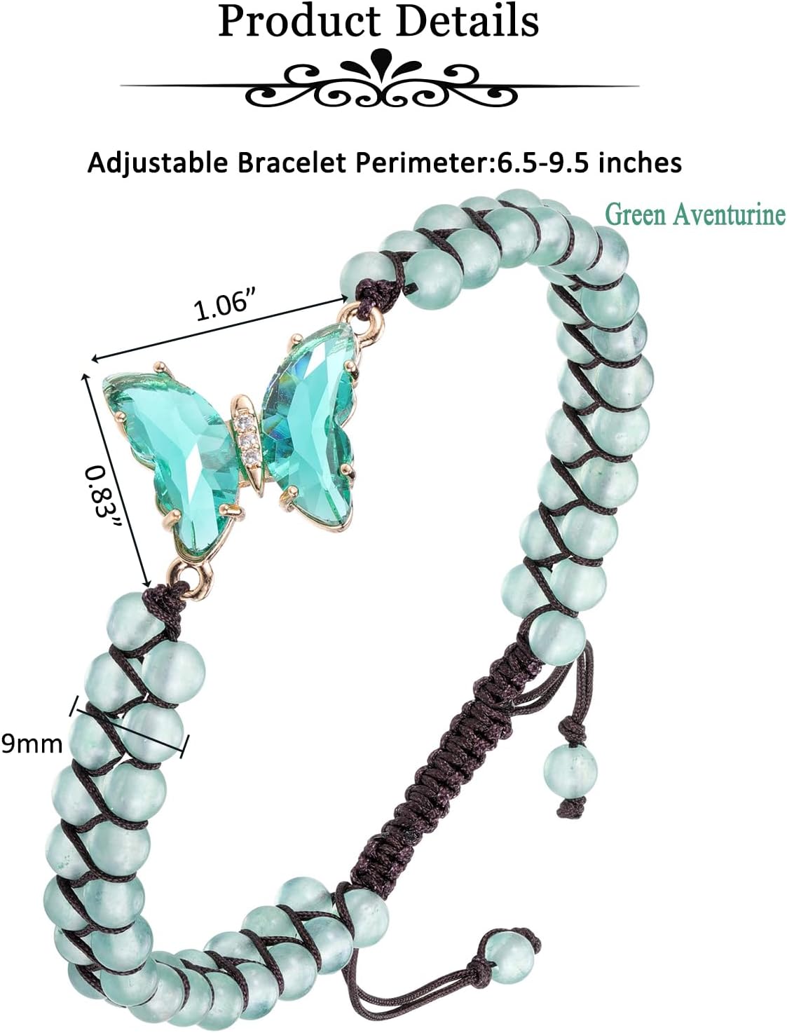 Thumbnail 5 de JSDDE Crystal Butterfly Bracelet for Women – Healing Crystal Jewellery