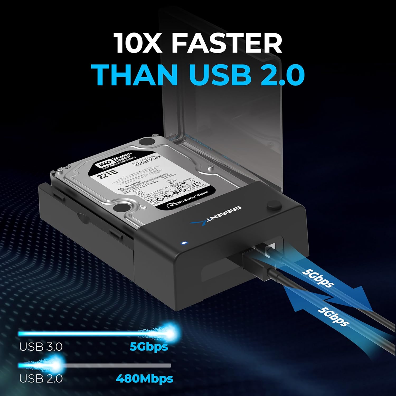 Thumbnail 5 de SABRENT Hard Drive Docking Station 2.5–3.5"