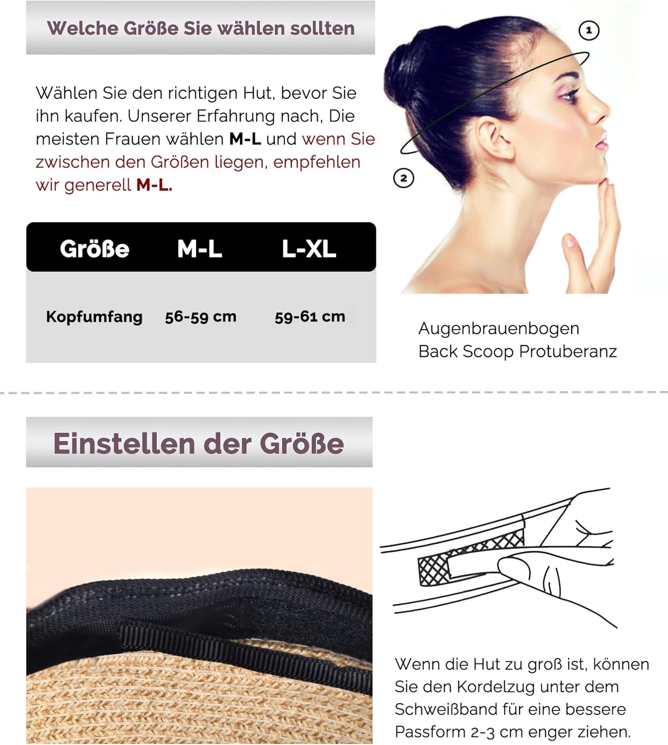 Thumbnail 5 de FURTALK Damen Sonnenhut UV-Schutz Strandhut Faltbar UPF 50+ – Breite Krempe