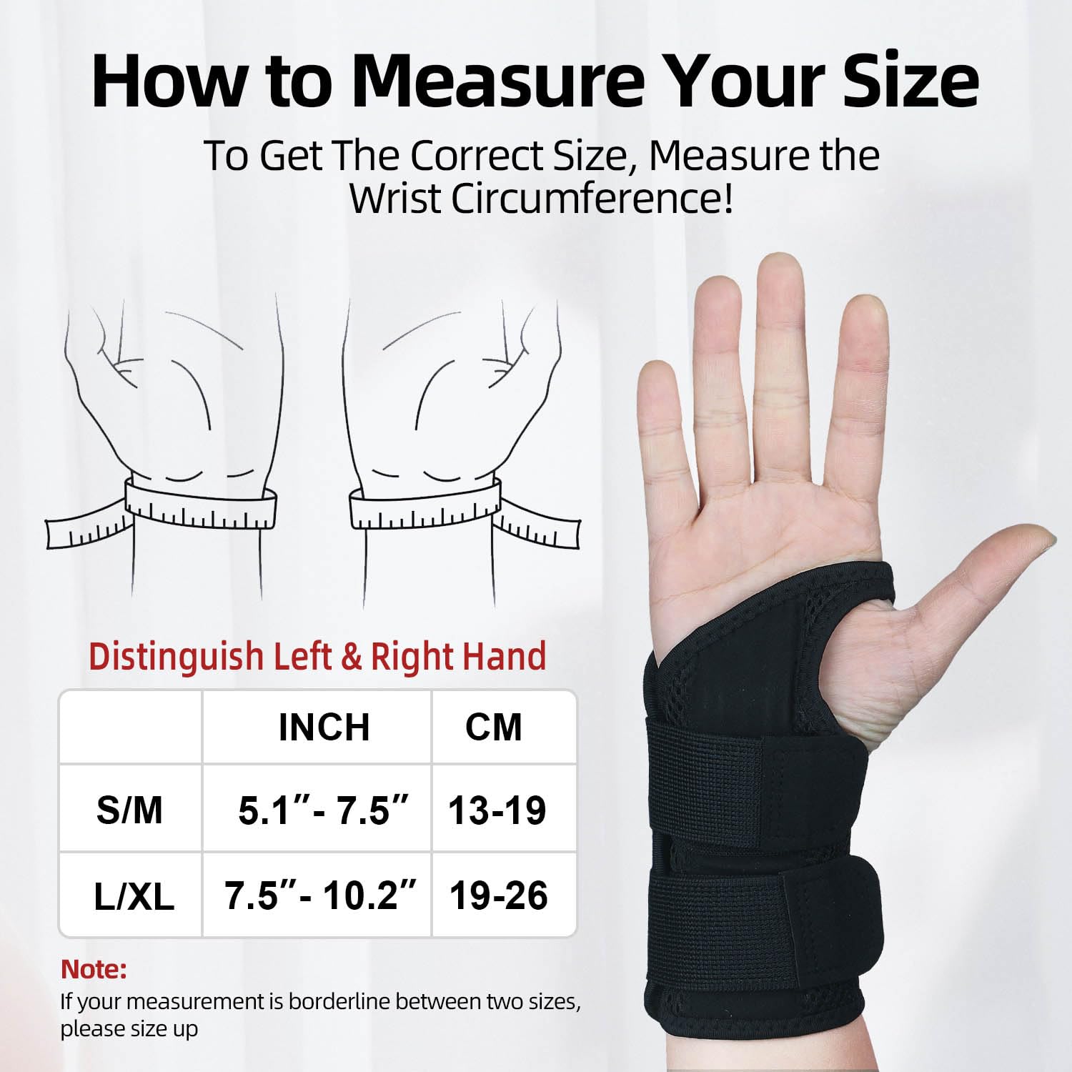 Detalle de Kecartu Left-Hand Wrist Brace, S/M, Adjustable Straps and Aluminium Splint