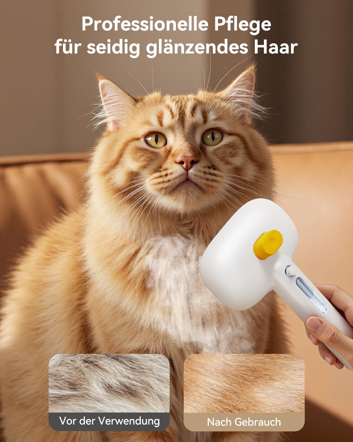 Thumbnail 5 de ROJECO Katzenbürste mit Dampf – 3-in-1 Steamy Brush gegen Unterfell, Verfilzungen & lose Haare