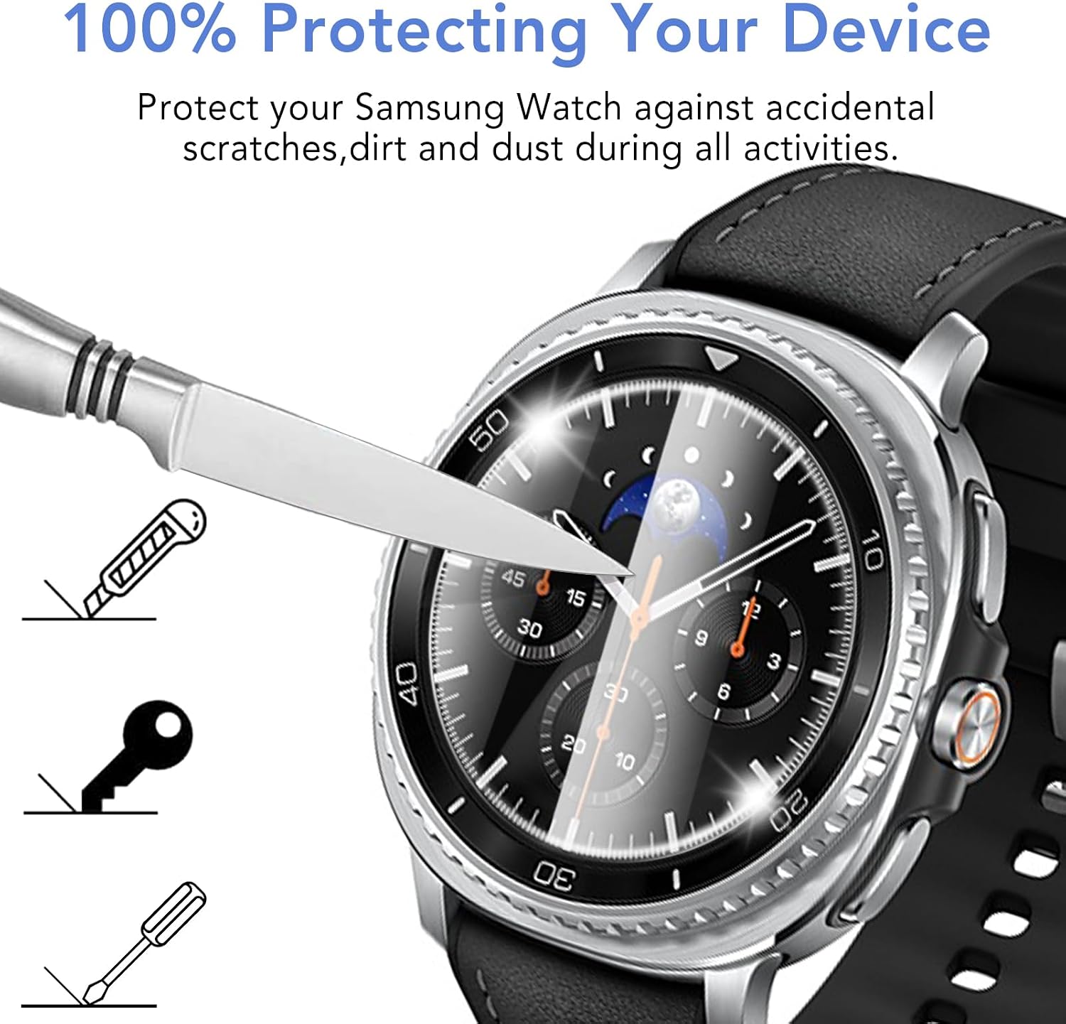 Detalle de SPGUARD 2 Pack Screen Protector for Samsung Galaxy Watch 8 Classic 46mm