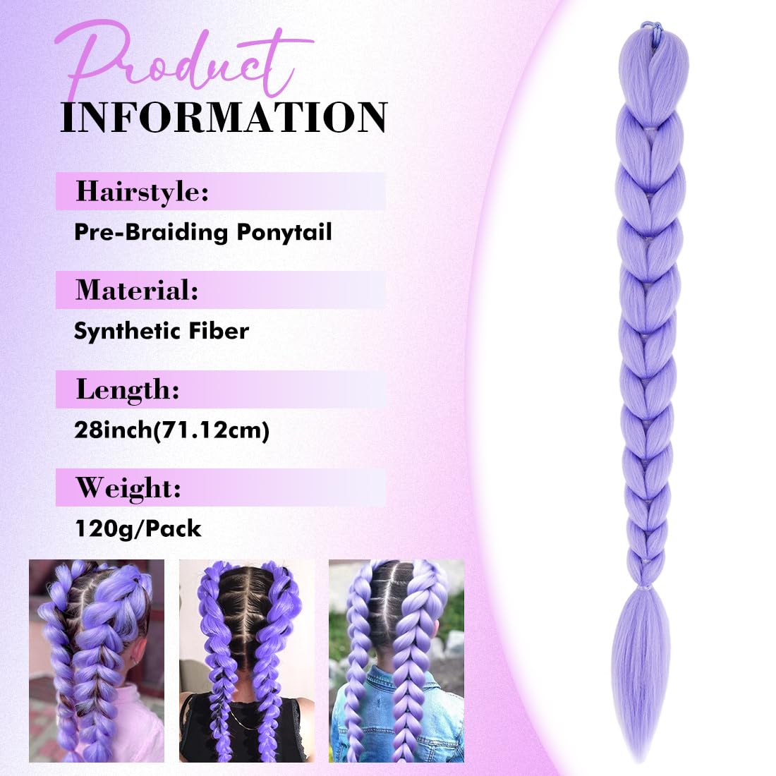 Detalle de Getgal Braided Ponytail 28-Inch