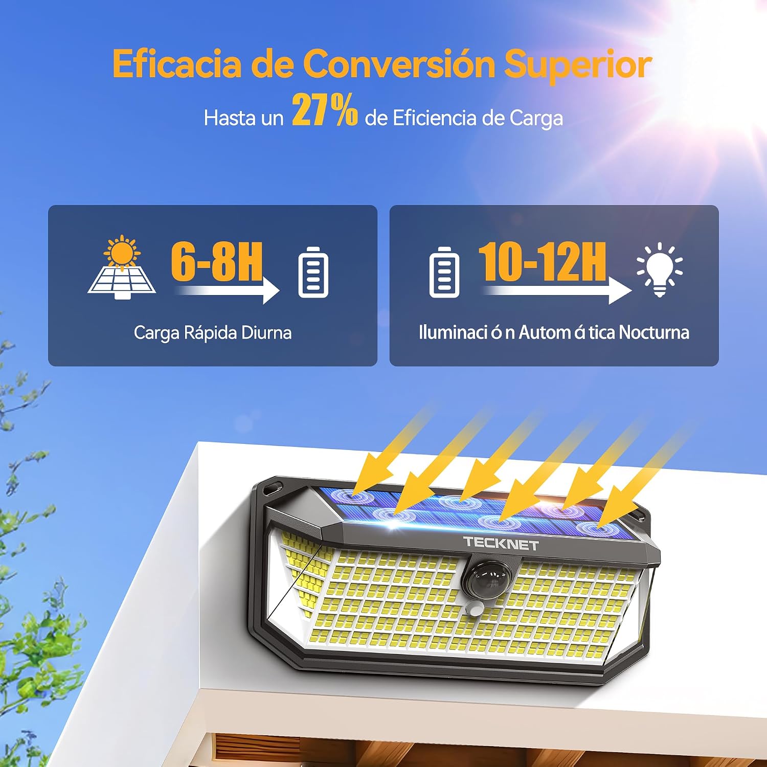 Detalle 2 de TECKNET Luz Solar Exterior 4200lm 416 LED
