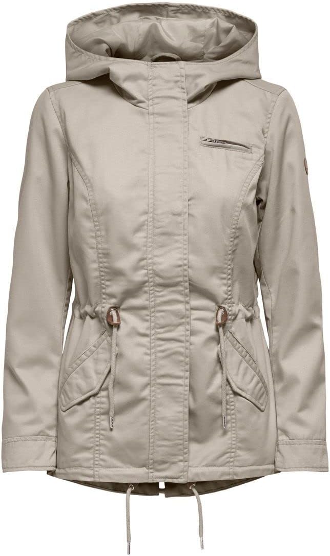 Detalle de ONLY Female Leinen Parka Jacke mit Kapuze – bequem & weich auf der Haut