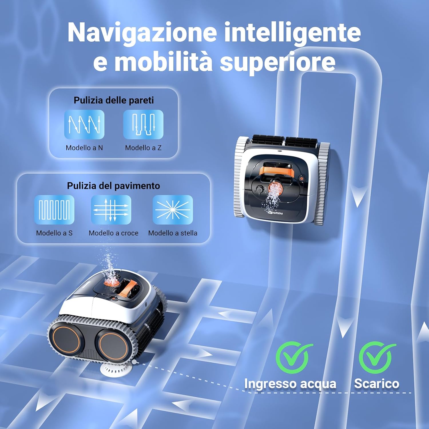 Thumbnail 4 de Winny C1: Robot piscina senza fili per interrate e fuori terra con 150 min di autonomia