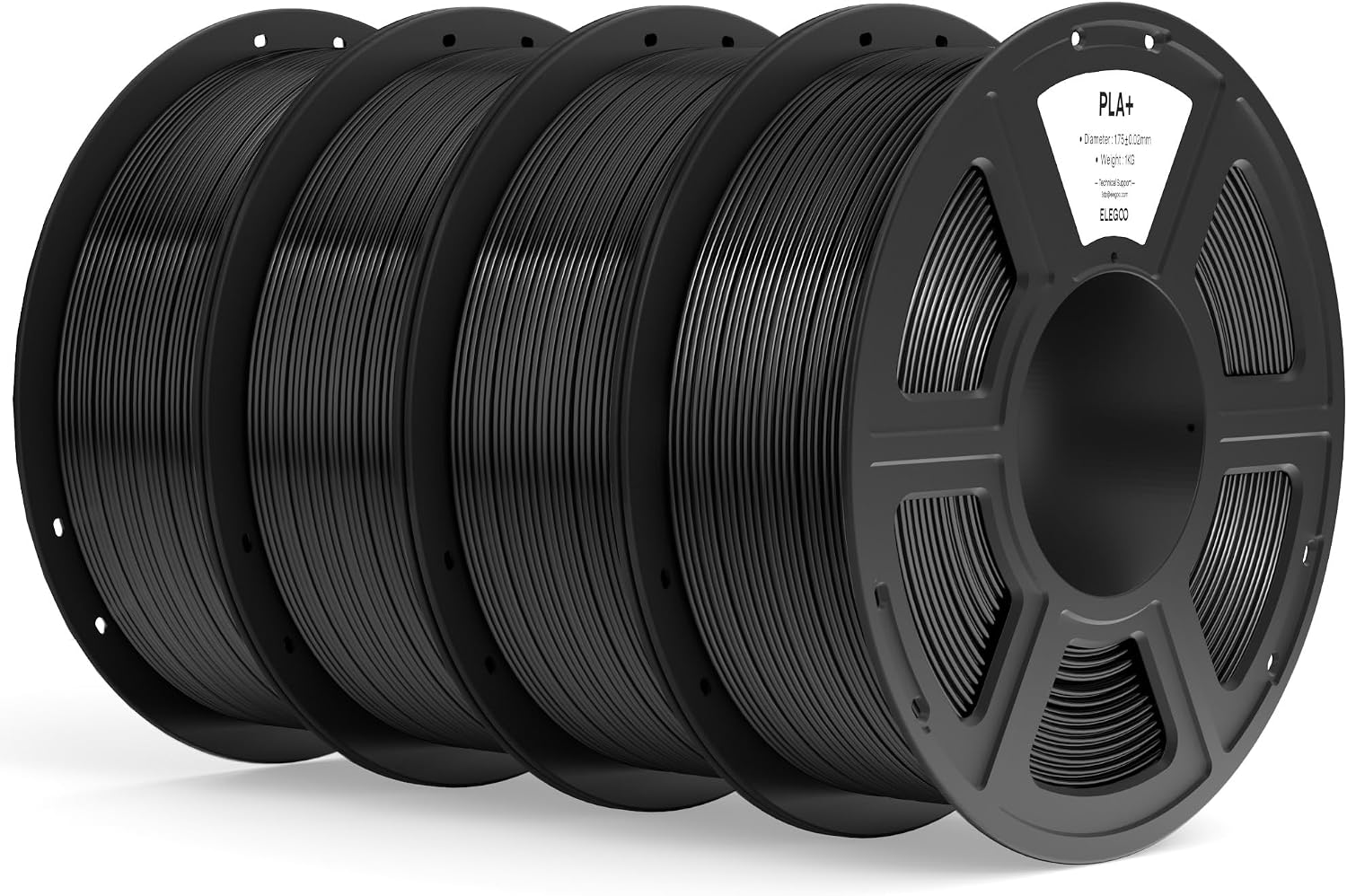 Detalle de ELEGOO PLA+ Filament 1.75mm 4kg Black