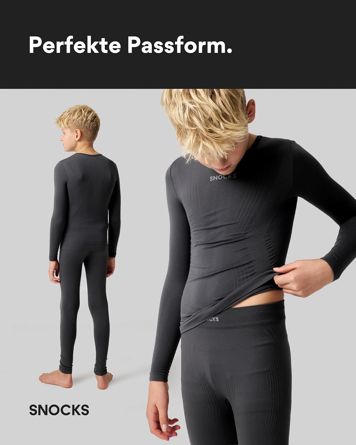 Detalle 2 de Snocks Sous-vêtements thermiques pour enfant – Extra chaud et moulant, séchage rapide