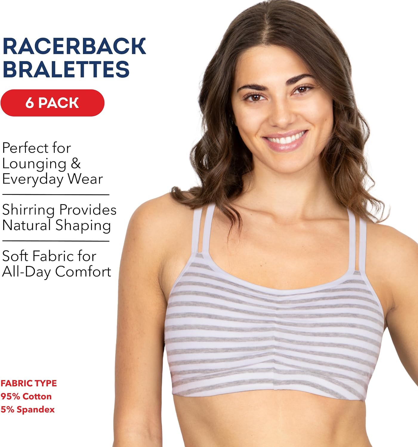 Thumbnail 3 de Fruit of the Loom Women's Spaghetti Strap Cotton Pullover Sports Bra Value Pack