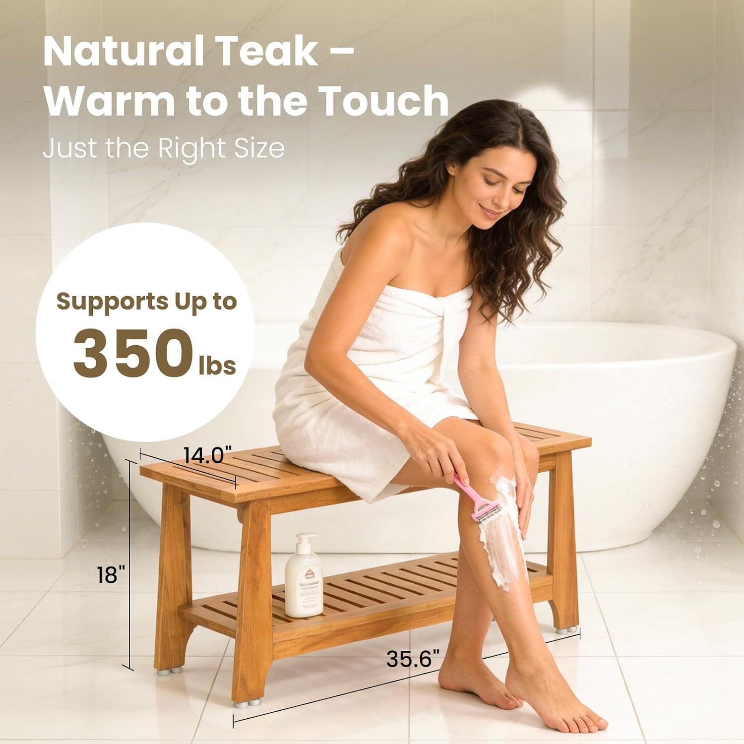 Thumbnail 5 de NNN 36" Teak Shower Bench ⚙