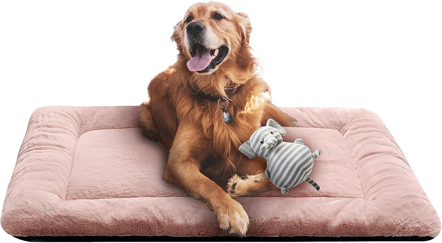 Dog Beds Crate Pad for Large Dogs – Ultra Soft, Washable, Anti-Slip Kennel Pad (42 inch, Pink)