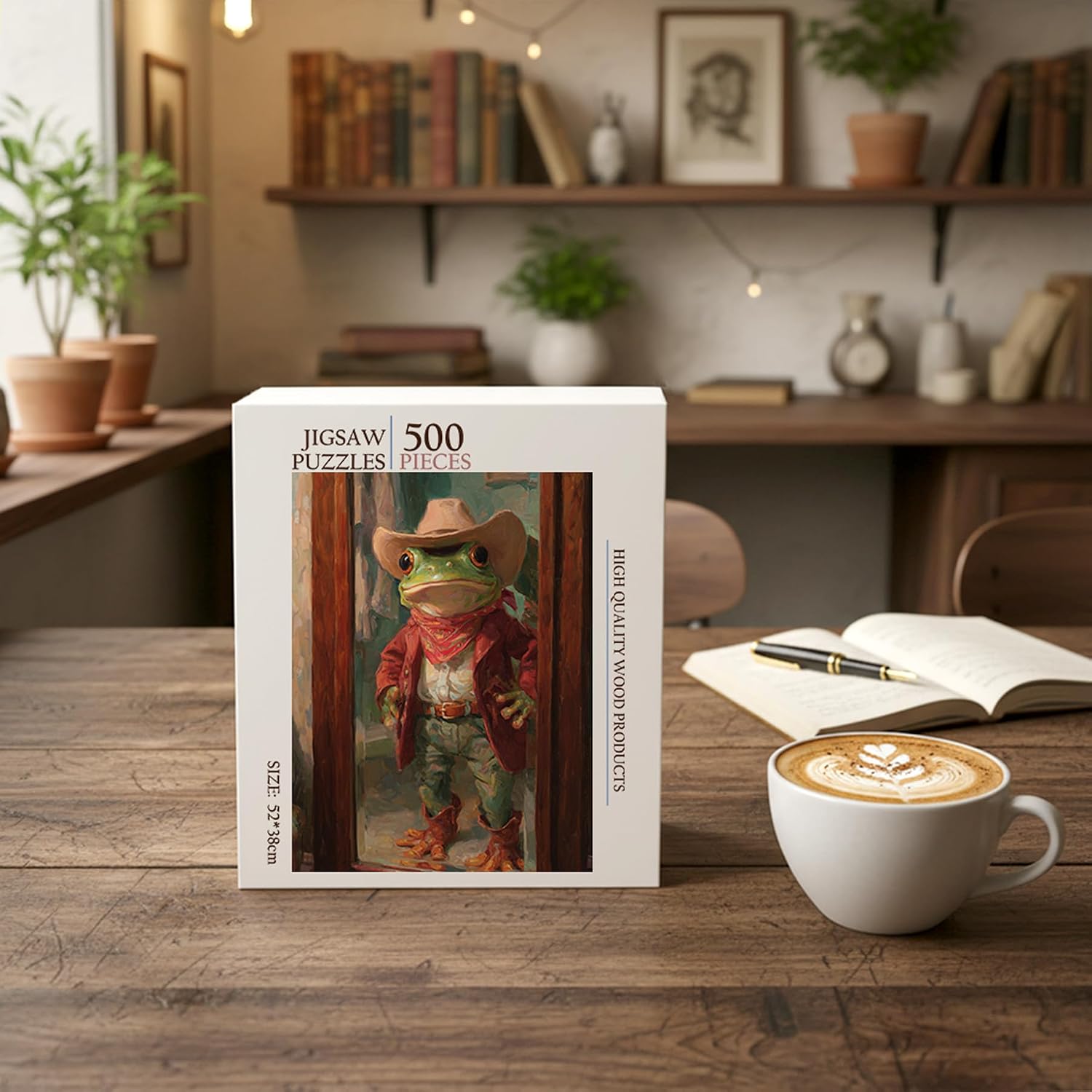 Thumbnail 2 de Cowboy Frog wooden jigsaw puzzle, 500 pieces