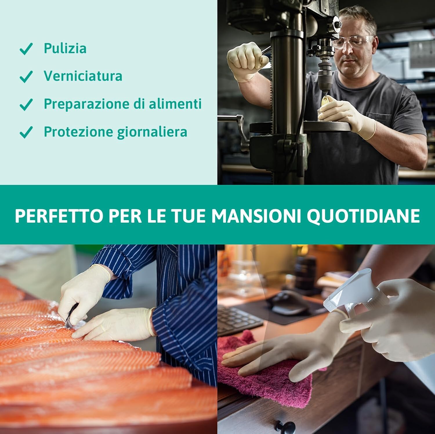 Detalle de Ansell MicroFlex 63-864 Guanti Monouso in Lattice – Senza Polvere, Taglia L (100 Guanti)