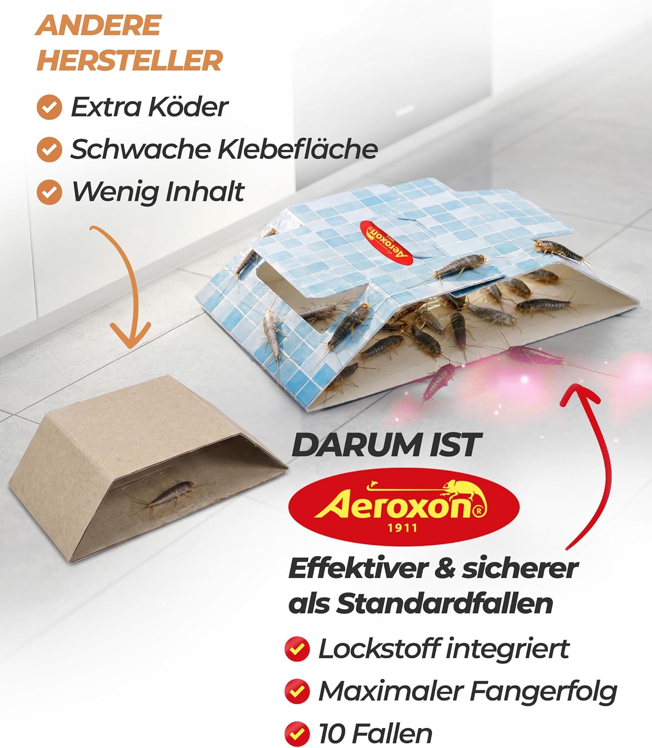 Thumbnail 4 de Aeroxon Silberfischfalle 10 Stück – diskrete, langfristige Lösung gegen Silberfische und Papierfische