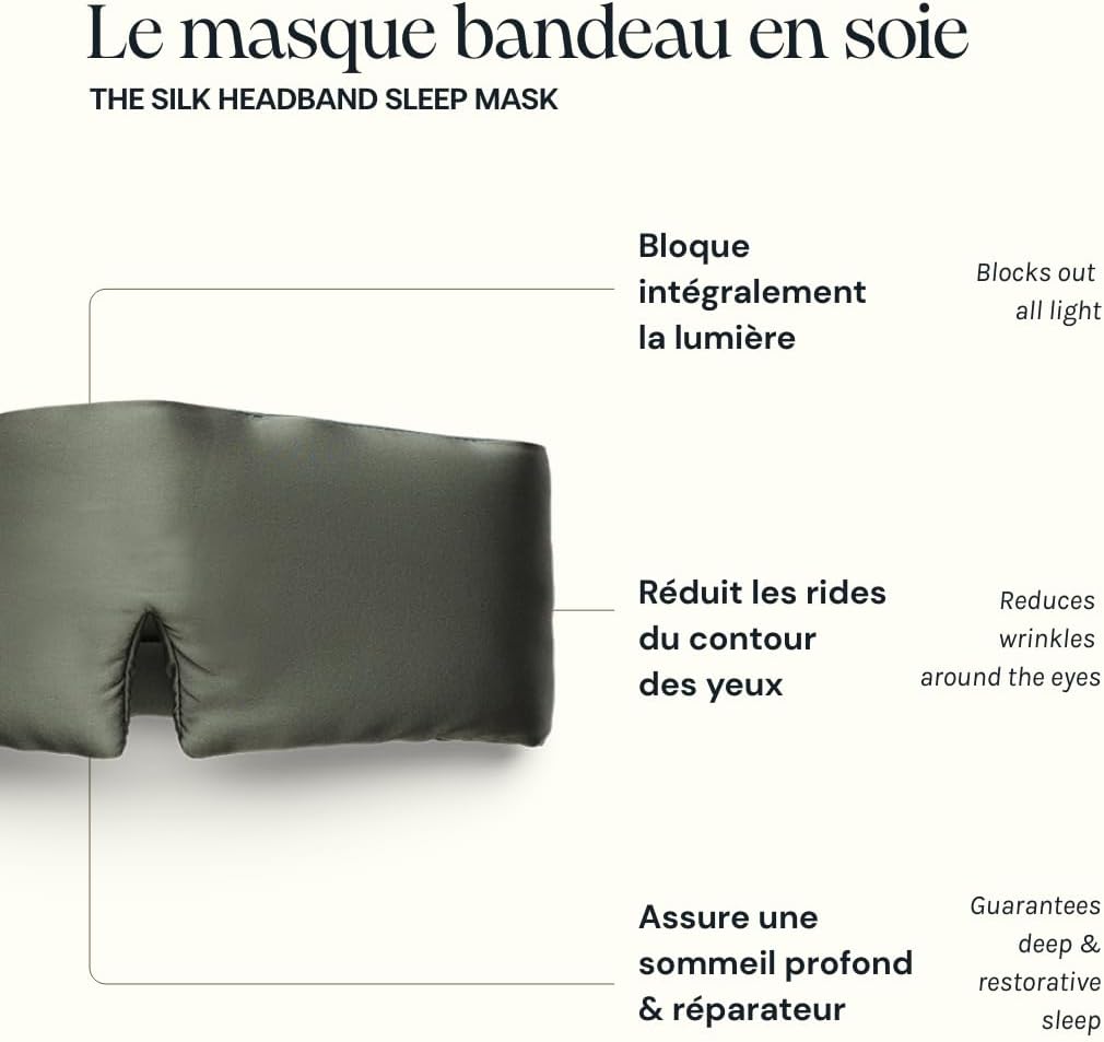 Thumbnail 3 de Emily's Pillow – Masque de Nuit Bandeau en Pure Soie de Mûrier Biologique (19 Momme, 70 cm, Vert Sauge)