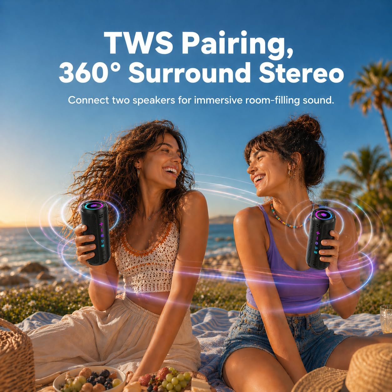 Thumbnail 5 de Cassa Bluetooth Portatile Potente 25W con Bluetooth 5.4, IPX7 e TWS (fino a 24 ore) + RGB