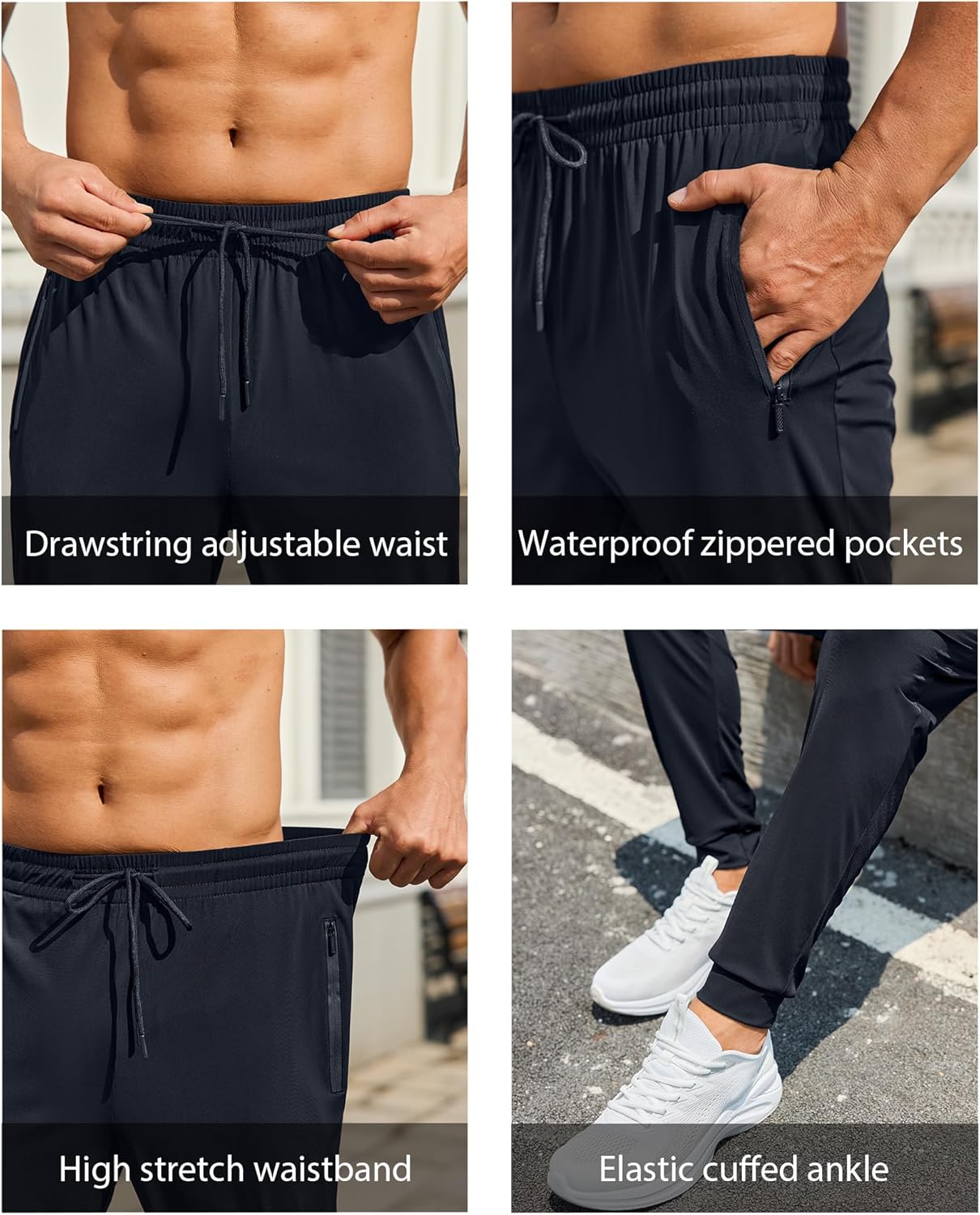 Thumbnail 5 de FOGFIRE Men's Sweatpants with Zipper Pockets – Lightweight Athletic Joggers