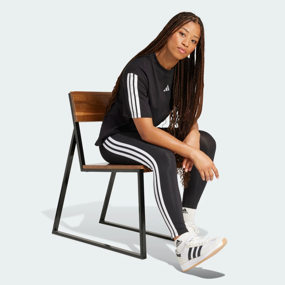 Thumbnail 2 de Mallas Essentials Cotton 3 bandas de Adidas – comodidad clásica en negro