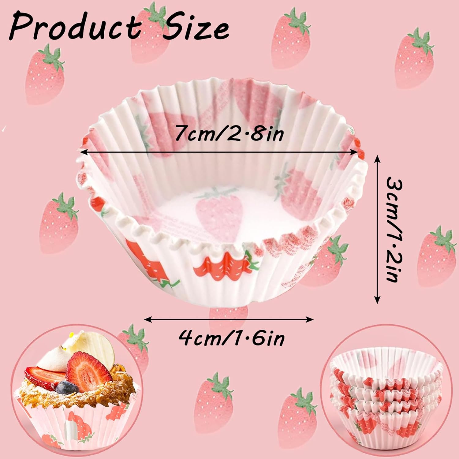 Thumbnail 1 de LIVELYPET Cupcake Liners (100er-Pack) aus lebensmittelechtem Papier, Standard-7-cm-Formen bis 230 °C