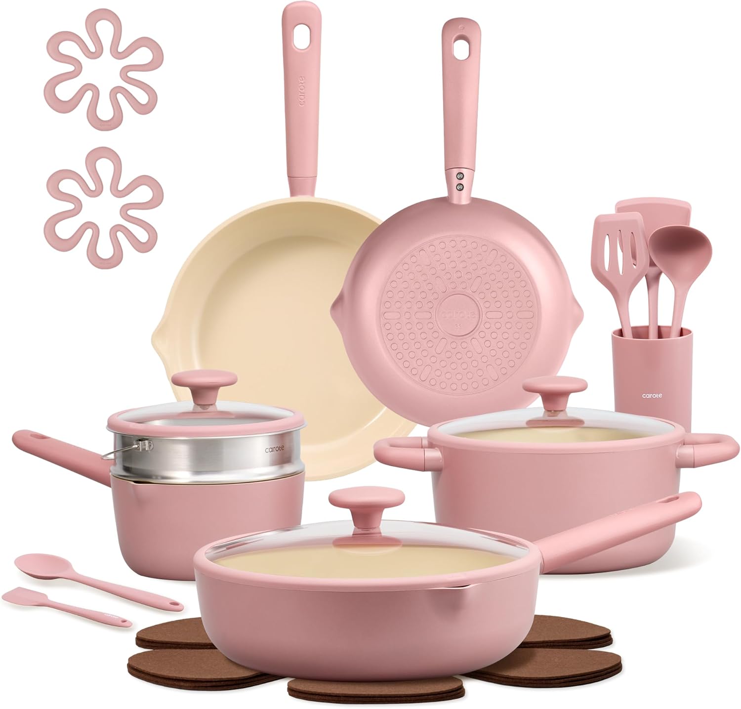 Detalle de CAROTE 21-Piece Ceramic Nonstick Cookware Set (Induction Ready)