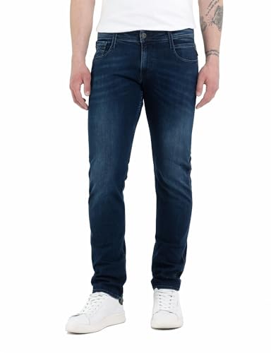 Detalle de Replay Anbass Slim-Fit Jeans mit Power Stretch – Dark Blue 007-1, 34W/32L