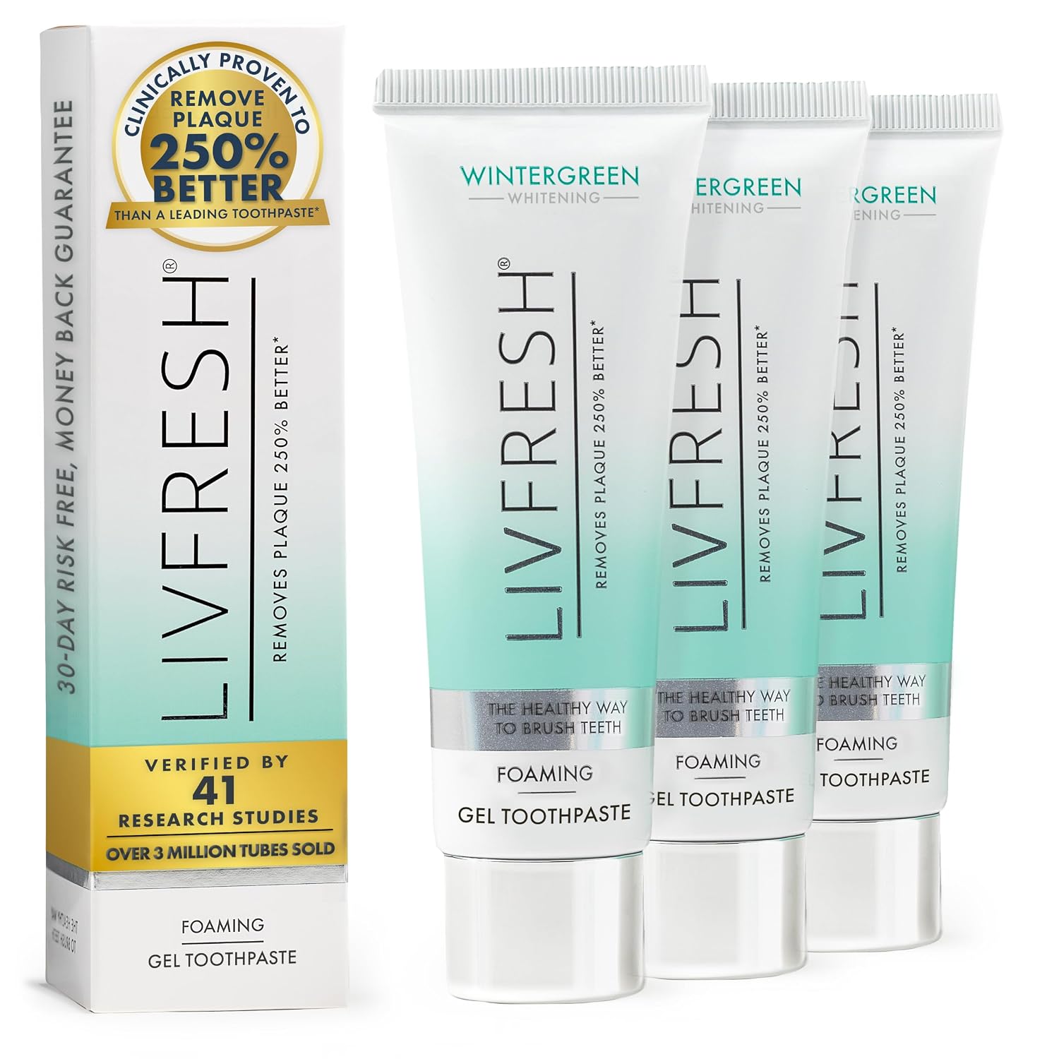 Detalle de LIVFRESH Toothpaste Gel 3-Pack — Wintergreen toothpaste 🪥