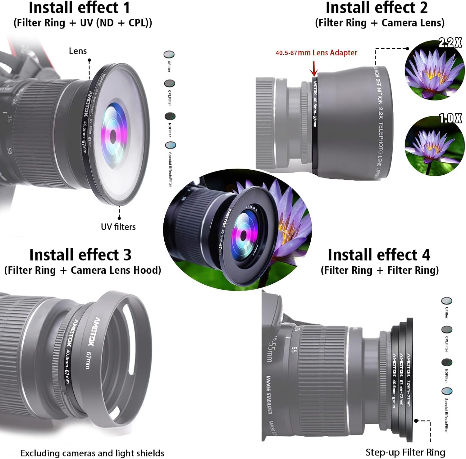 Thumbnail 5 de AMOTOK 40.5mm to 67mm Lens Adapter