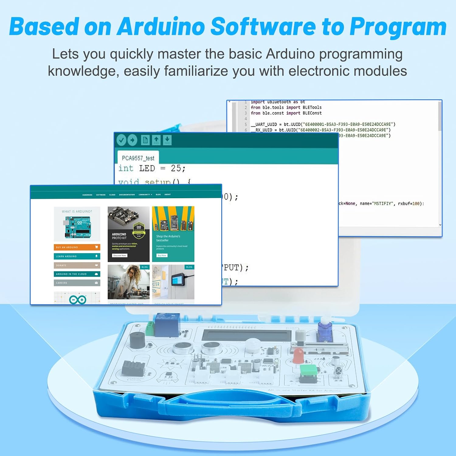 Detalle de ELECROW All-in-one Starter Common Board Kit for Arduino with 15 Sensors and 21 Lessons