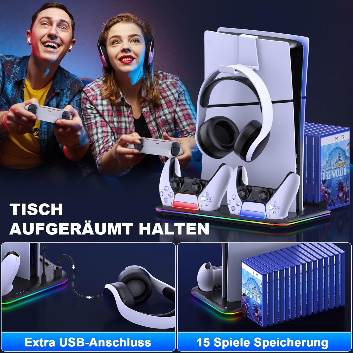 Thumbnail 6 de HELLCOOL PS5 Slim Ständer mit Lüfter