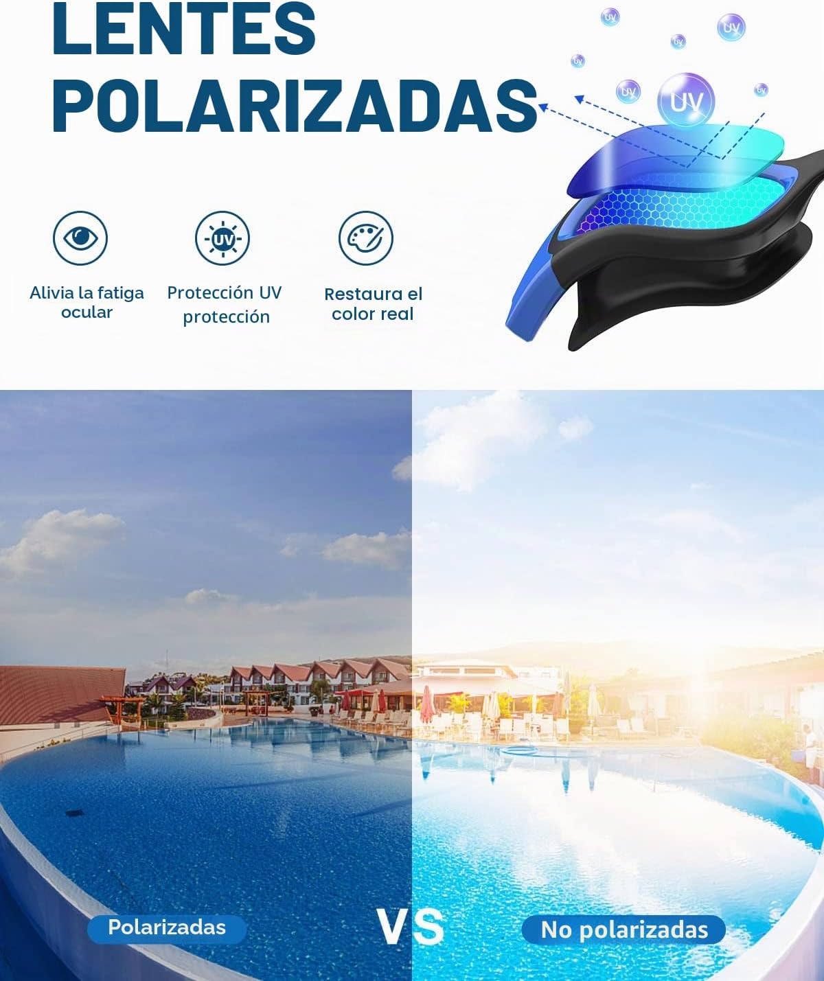 Thumbnail 1 de Zionor G1: Gafas de natación polarizadas, antiniebla y 100% UV para unisex y adulto