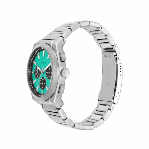 Detalle de Fossil Everett Reloj cronógrafo plateado verde azulado