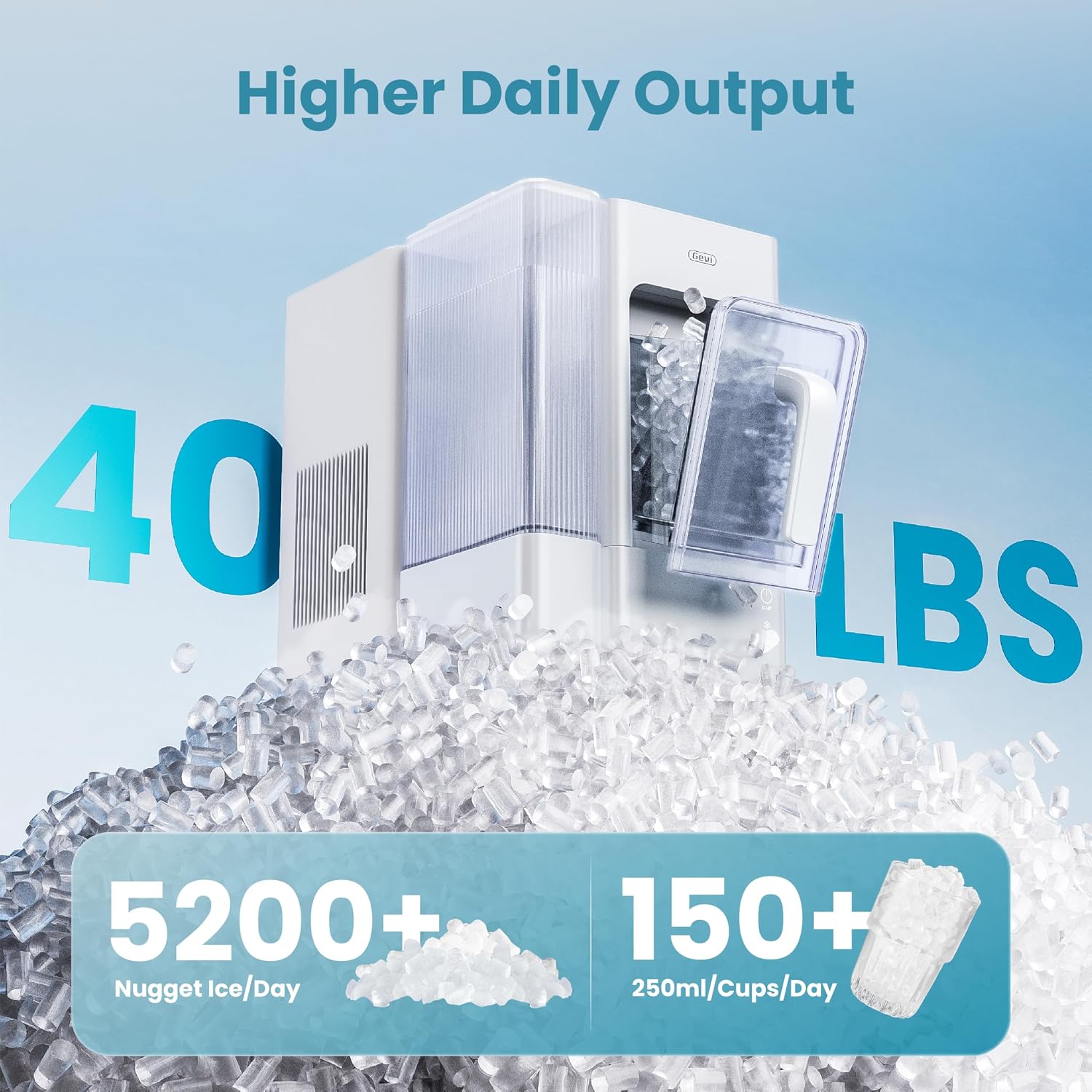 Detalle 1 de Gevi Nugget Ice Maker with 1-Gallon Side Tank