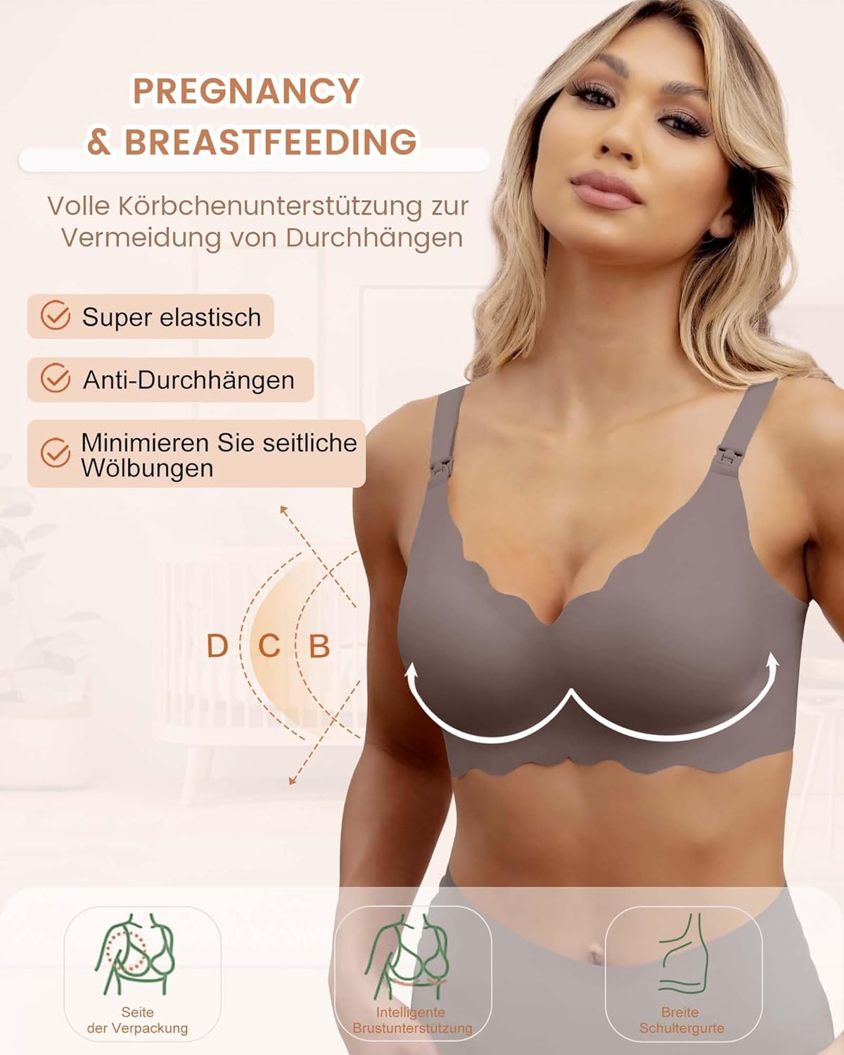 Thumbnail 3 de As Fairy Still-BH zum Stillen (kabellos, nahtlos) – Ultra-Komfort Schwangerschafts-Schlaf-Bralette