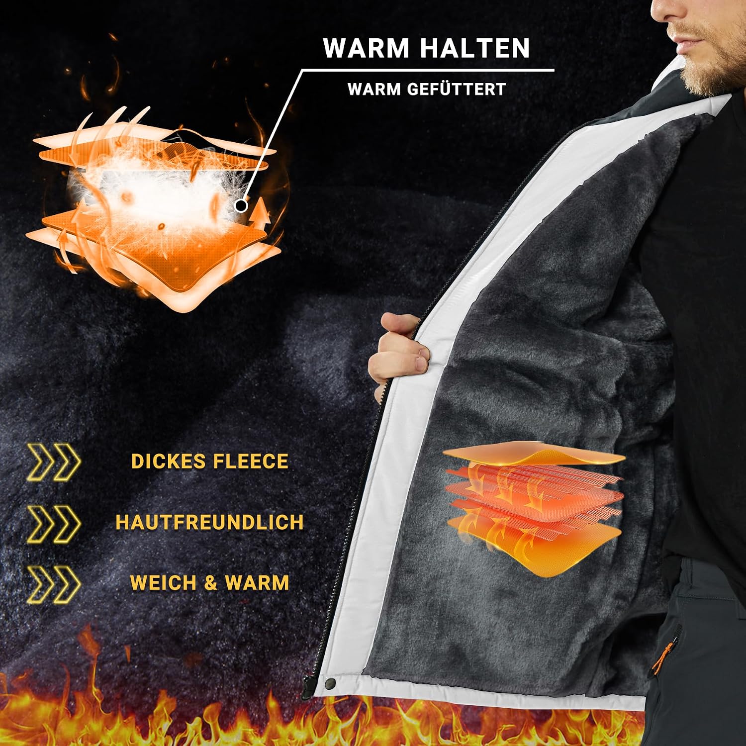 Detalle de KEFITEVD Chaqueta impermeable hombre