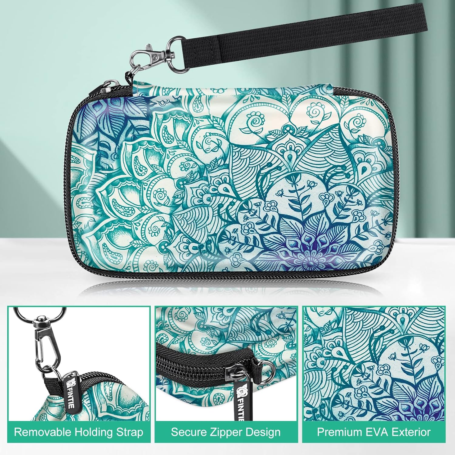 Thumbnail 2 de FINTIE Tasche für Kodak Fotodrucker – Hartschalen Tragetasche für Kodak Mini 2 / Step / HD / Smile / Printomatic (Smaragdblau)