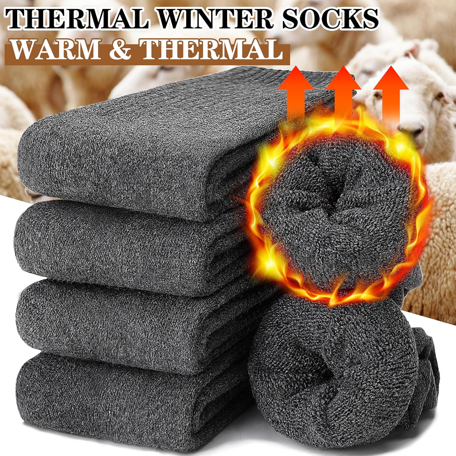 Thumbnail 1 de MOGGEI 5 Pairs Merino Wool Socks