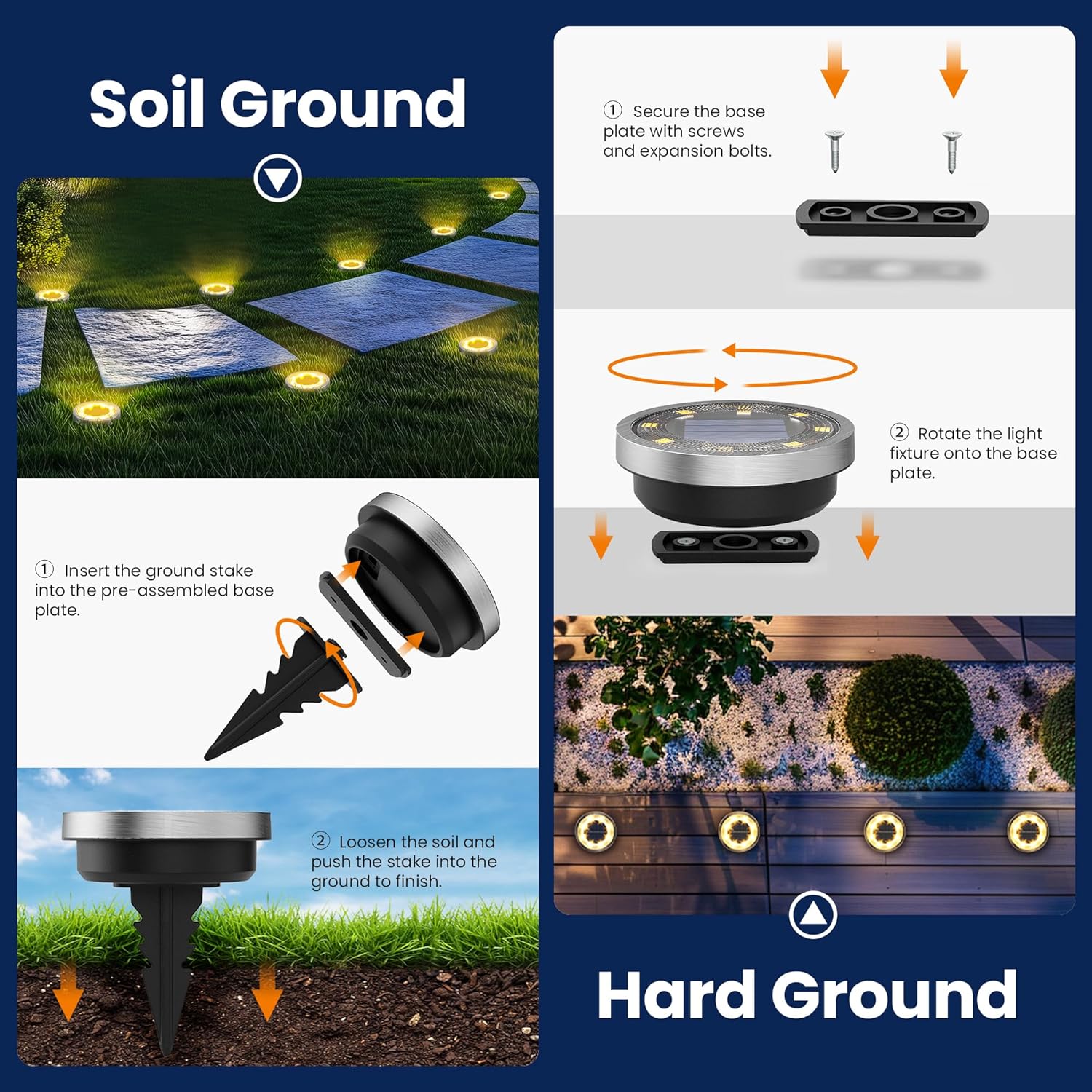 Thumbnail 5 de Solpex Solar Lights Outdoor Garden Ground Lights (16 Pack) – Solar Powered, IP65, Warm White