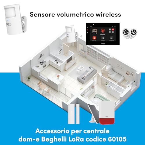 Thumbnail 7 de Beghelli Sensore Volumetrico Wireless DOM‑E (Cod. 60105) – PIR, 110°/6 m, 2x AA