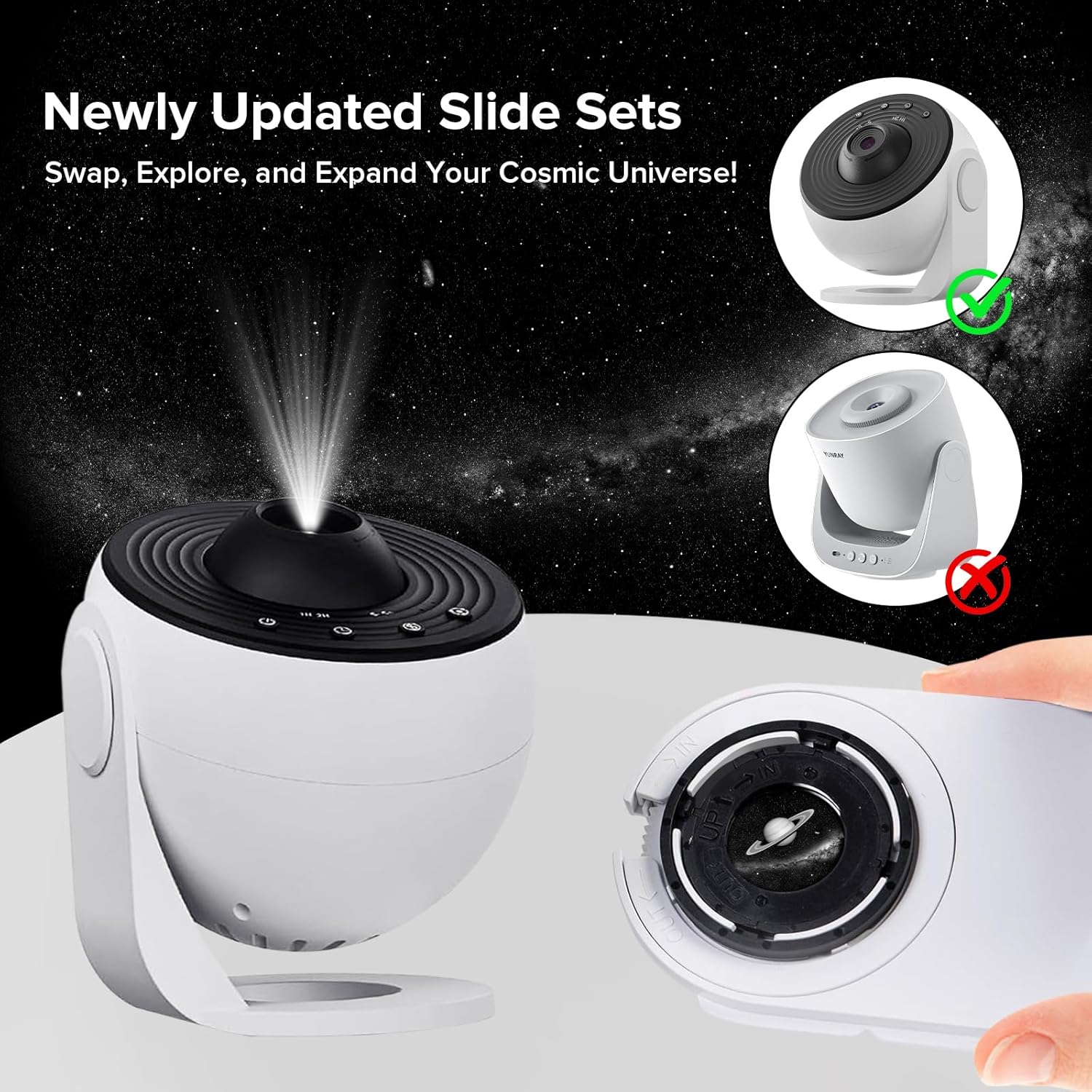 Thumbnail 2 de YUNRAY Galaxy Projector Disc – Ultra HD Projektion Set mit 6 Scheiben (kompatibel mit Galaxy Projector Pro & SKE-TKQ01/BL-DQY02 Pro)