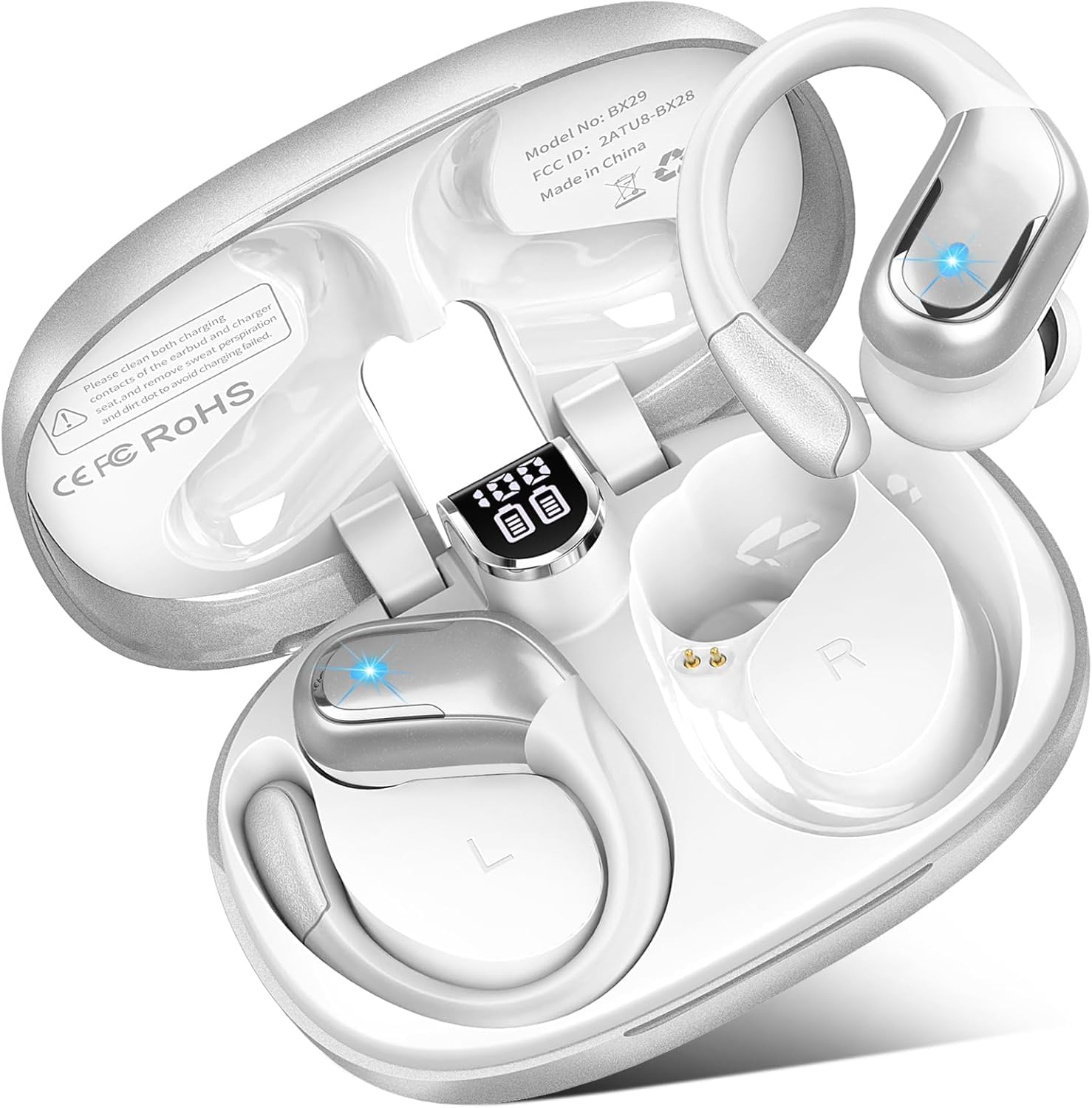 Thumbnail 6 de Wireless Earbuds with IPX8 Waterproofing, 5.4 Bluetooth, and 75H Battery — Sport-Ready Ear Hooks